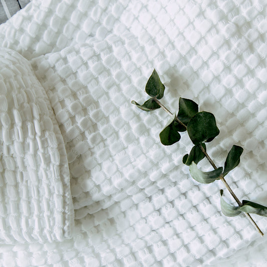 Cubrecama Cuadrille Blanco Individual 180 cm x 240 cm