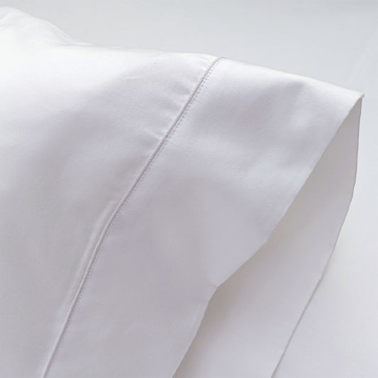 Funda De Almohada Garbo | Satín 500 Hilos Individual 80 cm x 50 cm Blanco