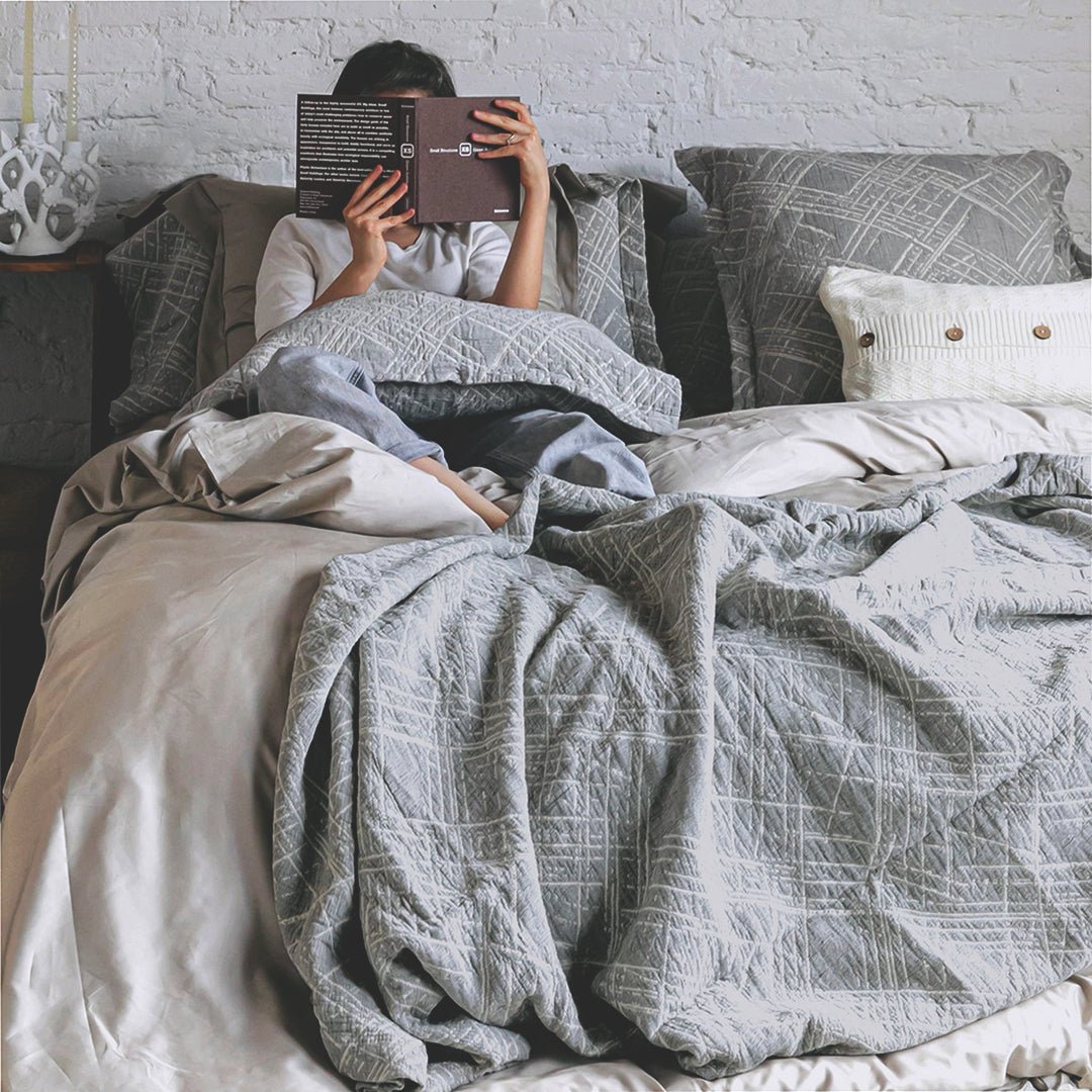 CUBRECAMA CUARZO - Mint & Lime