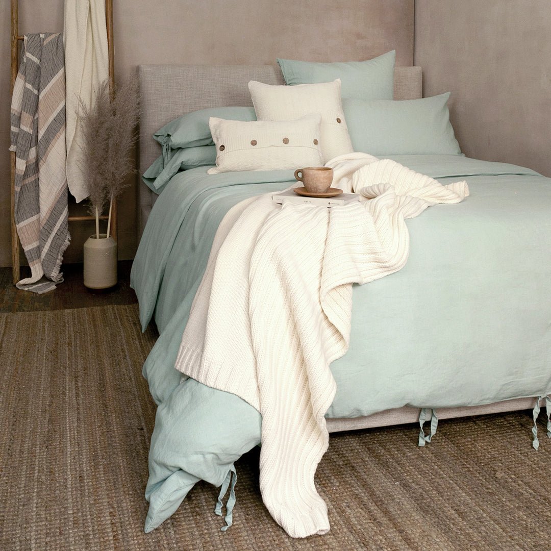 FUNDA DE EDREDÓN LINO/ALGODÓN - Mint & Lime