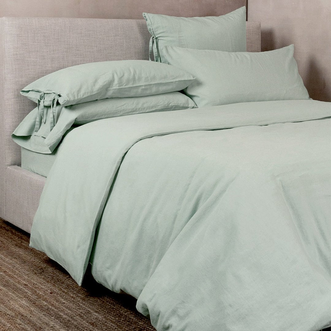 FUNDA DE EDREDÓN LINO/ALGODÓN - Mint & Lime