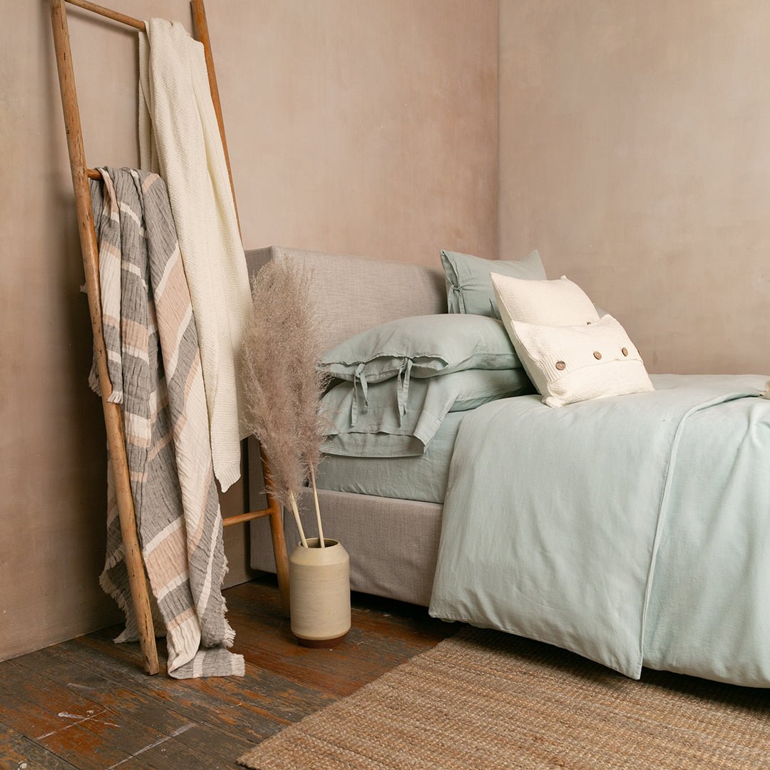 FUNDA DE EDREDÓN LINO/ALGODÓN - Mint & Lime