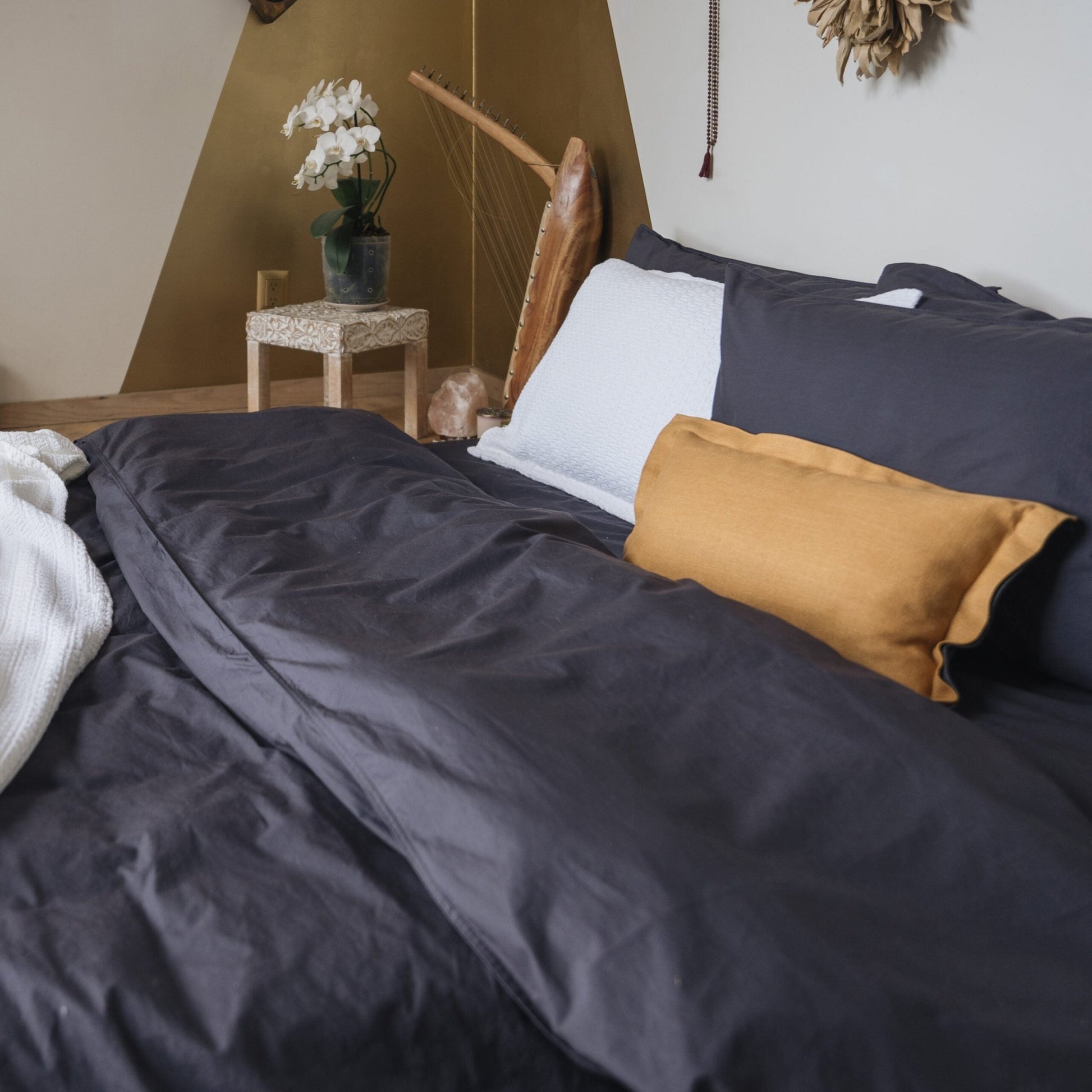 FUNDA DE EDREDÓN PERCAL STONE WASH - Mint & Lime