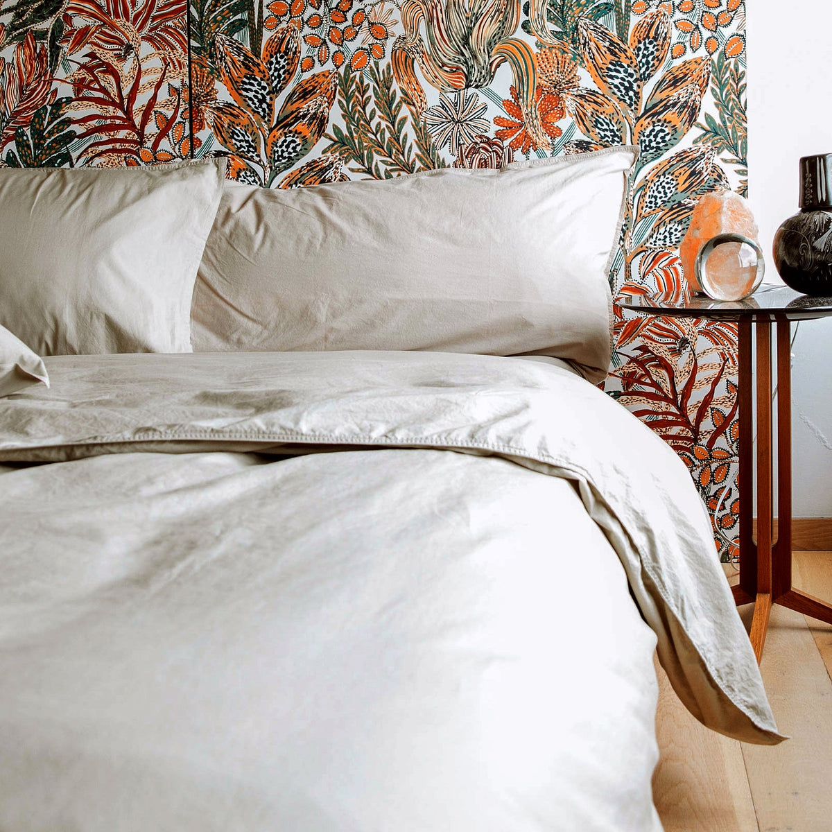 FUNDA DECORATIVA PERCAL STONE WASH | 200 HILOS - Mint & Lime